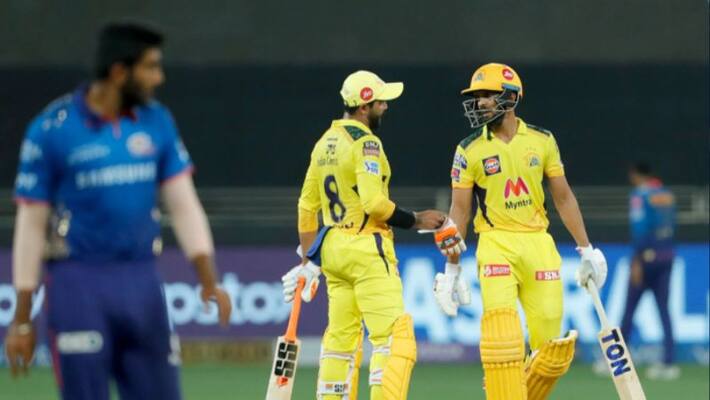 IPL 2021 Ruturaj Gaikwad help csk to set 157 run target to Mumbai Indians in Dubai ckm IPL 2021 Ruturaj Gaikwad help csk to set 157 run target to Mumbai Indians in Dubai ckm