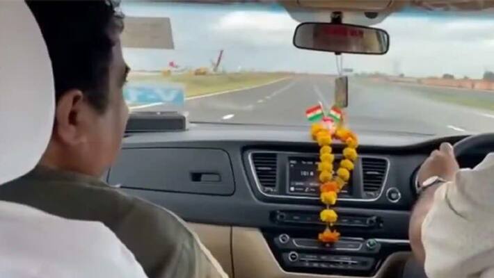 Nitin Gadkari reviews work on Mumbai Delhi Expressway takes 170km hr drive pod Nitin Gadkari reviews work on Mumbai Delhi Expressway takes 170km hr drive pod