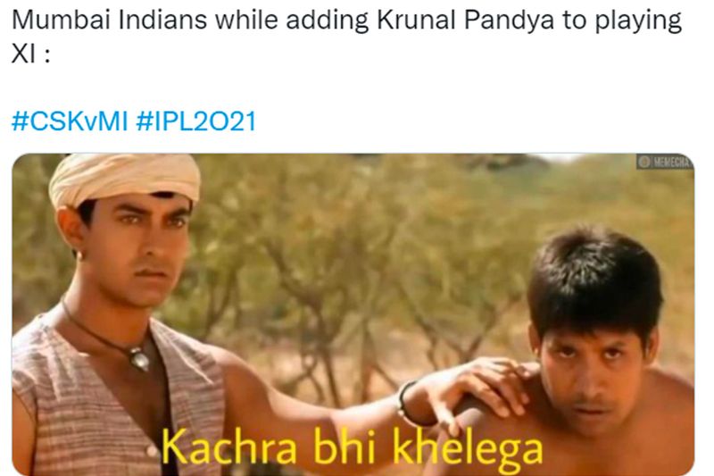 ipl 2021 csk vs mi ms Dhoni trended in social media after taking DRS