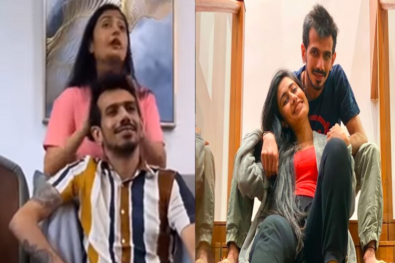 yuzvendra chahal gets trolled for getting head massage from wife dhanashree verma