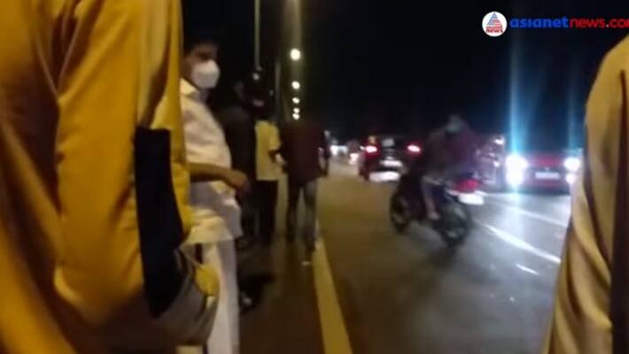 Minister roshy augustine as Savior for Cyclist meet accident injured in kollam bypass Minister roshy augustine as Savior for Cyclist meet accident injured in kollam bypass