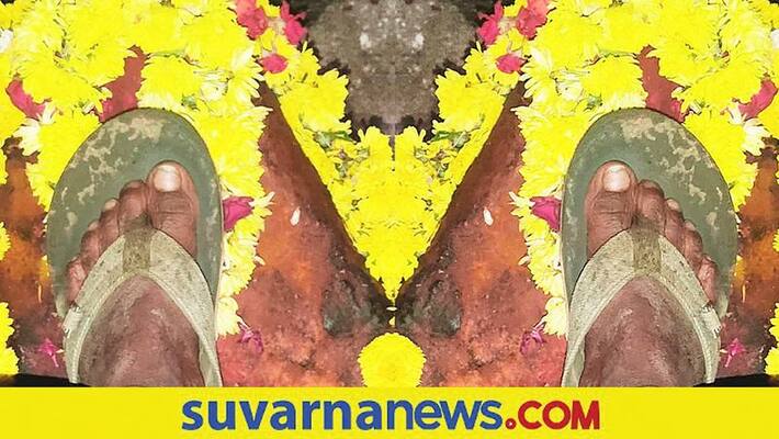 Man Arrested for Keeps Foot With Slippers on Kote Kallappa Swamy Statue in Tumakuru grg Man Arrested for Keeps Foot With Slippers on Kote Kallappa Swamy Statue in Tumakuru grg
