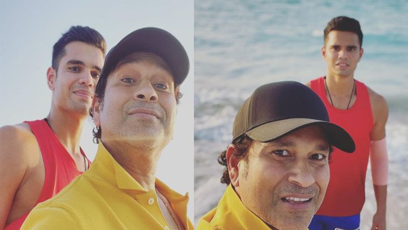 IPL 2021, Sachin Tendulkar shares selfie with son arjun tendulkar and mumbai indians cricketers spb