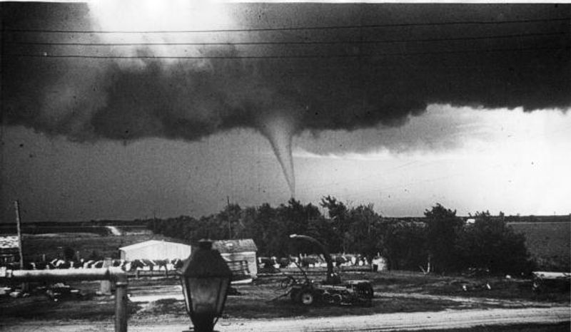 Tamil Nadu Tornado Waterspouts seen above sea in the Gulf of Mannar in Rameswaram