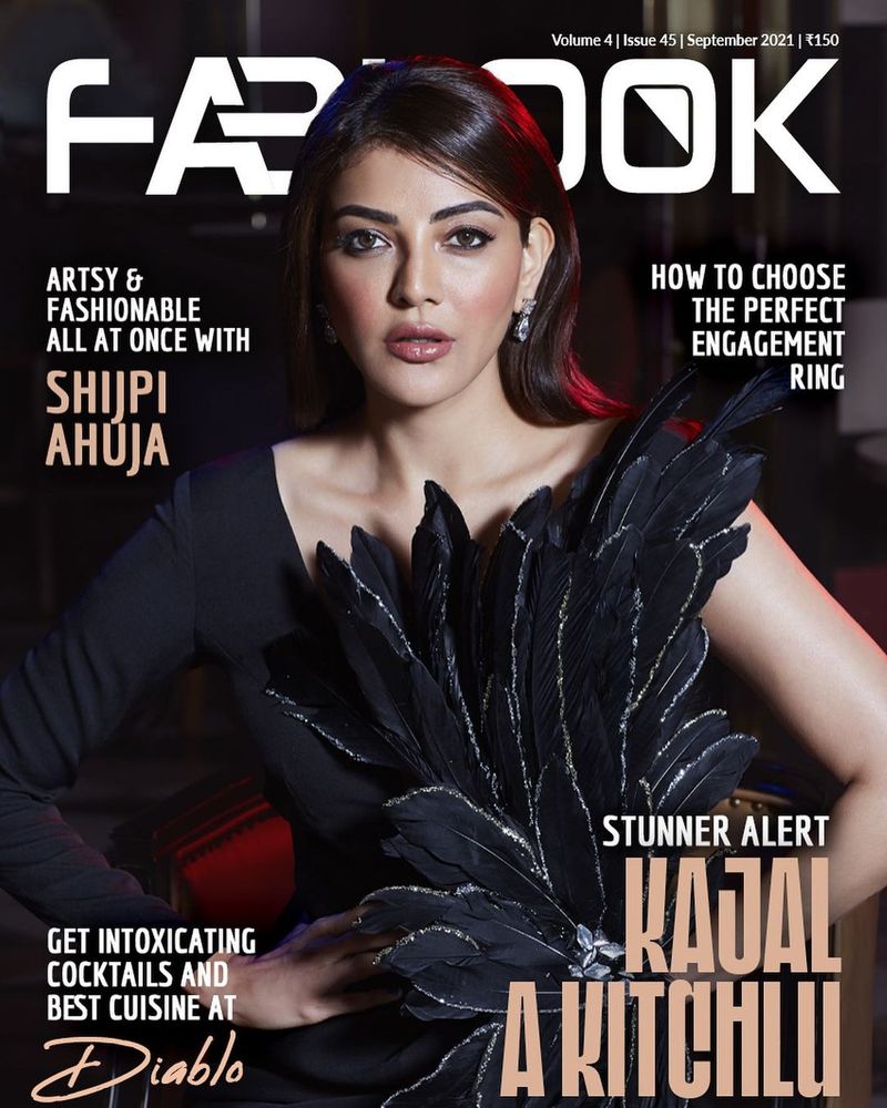 kajal aggarwal rises heat in black designer wear her latest photos blows your mind for sure