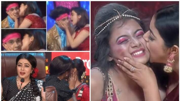 Actress shamna kasim kisses a contestant in TV dance show Actress shamna kasim kisses a contestant in TV dance show