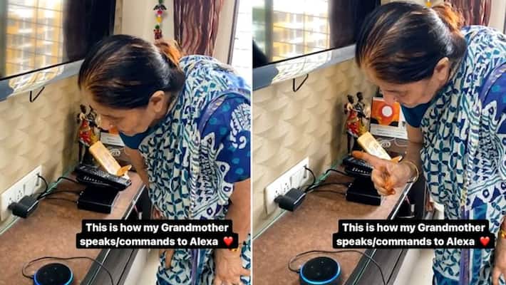 Older woman requests Alexa to play Ganapati bhajan; watch heartwarming video-tgy Older woman requests Alexa to play Ganapati bhajan; watch heartwarming video-tgy