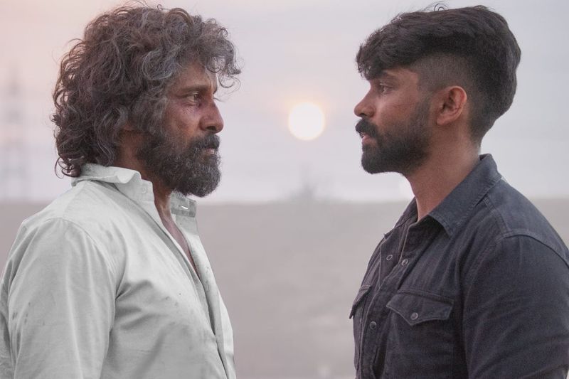Actor vikram dhruv simran and vanibhojan acting mahaan movie working stills