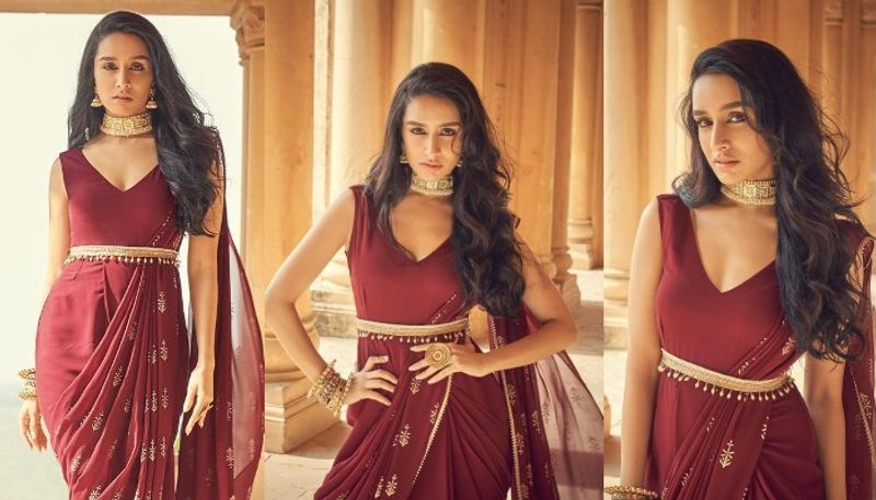 shraddha kapoor cleavage show redefine ethnic fashion with red dress