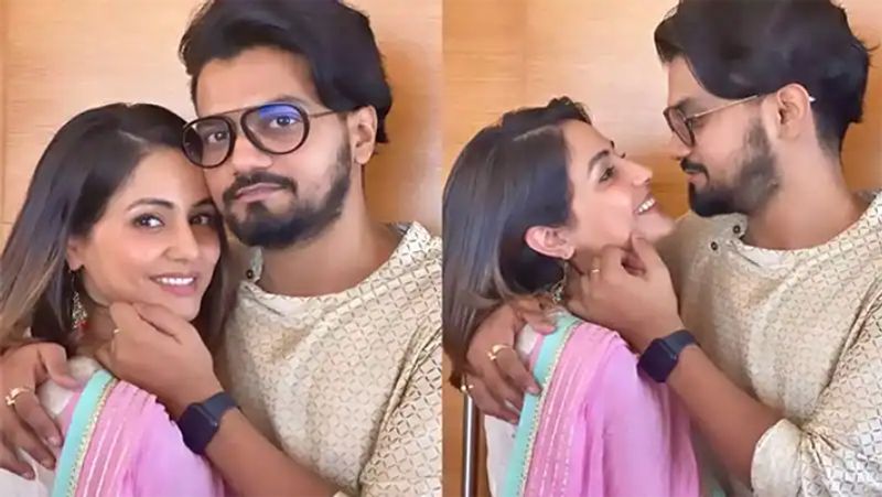 Hina Khan seen getting romantic with Neha Dhupia husband Angad Bedi