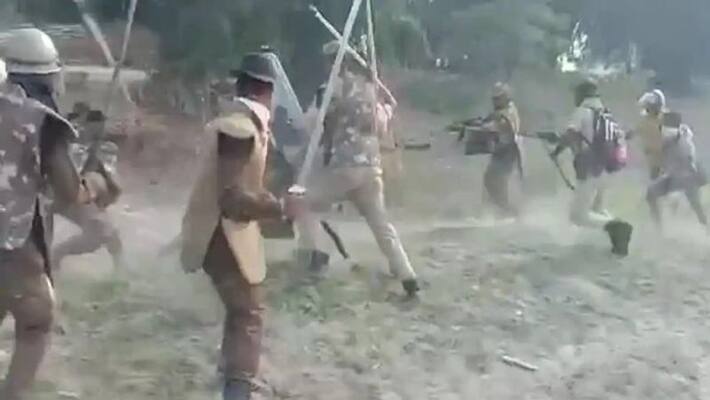 Clashes between police and locals in Assam Clashes between police and locals in Assam