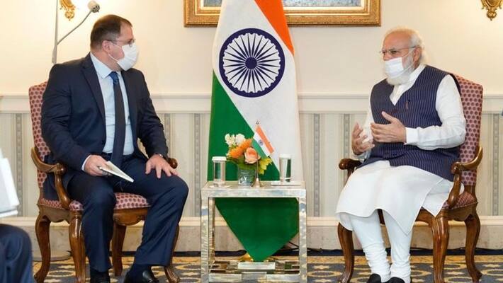 PM Modi meeting with Qualcomm Cristiano Amon on ivestment opportunities in india telecommunication ckm PM Modi meeting with Qualcomm Cristiano Amon on ivestment opportunities in india telecommunication ckm