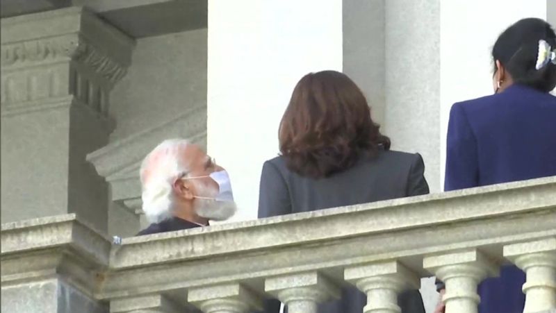 America tour photos of the meeting of pm narendra modi and US vice-president kamala harris