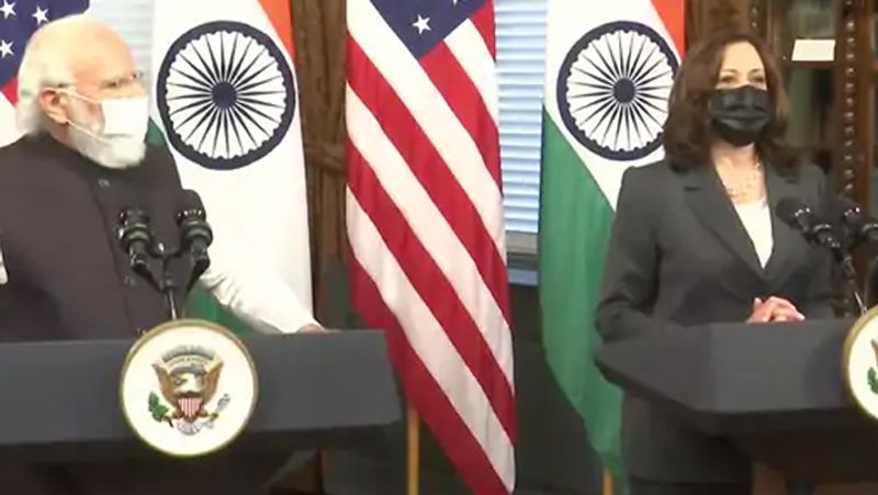 America tour photos of the meeting of pm narendra modi and US vice-president kamala harris