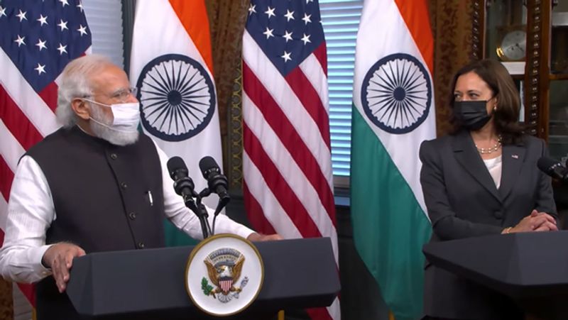 America tour photos of the meeting of pm narendra modi and US vice-president kamala harris