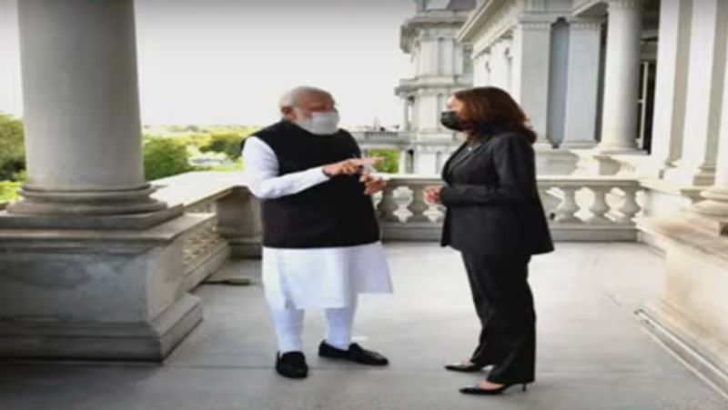 America tour photos of the meeting of pm narendra modi and US vice-president kamala harris