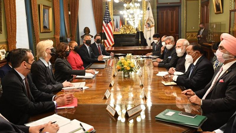 America tour photos of the meeting of pm narendra modi and US vice-president kamala harris