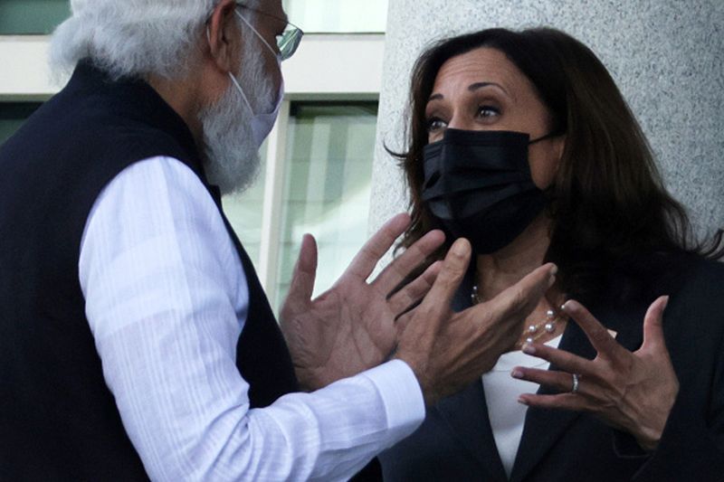 Modi US Visit, PM Narendra Modi and US Vice President Kamala Harris first meeting in Washington see photos