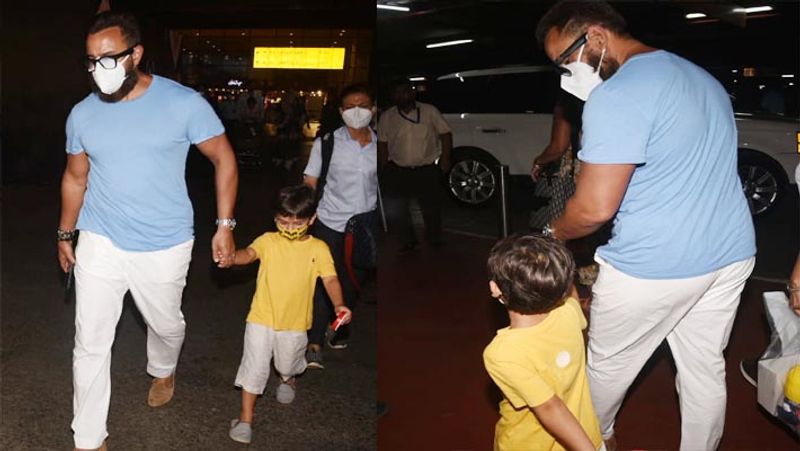kareena kapoor and saif ali khan son taimur ali khan get anrgy on airport