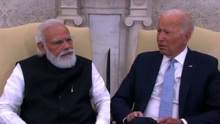 Indian PM Modi meets US President Joe Biden at Washington Indian PM Modi meets US President Joe Biden at Washington