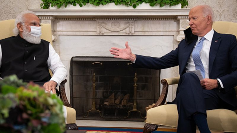 US President Joe Biden had brought notes during his meeting with PM Narendra Modi