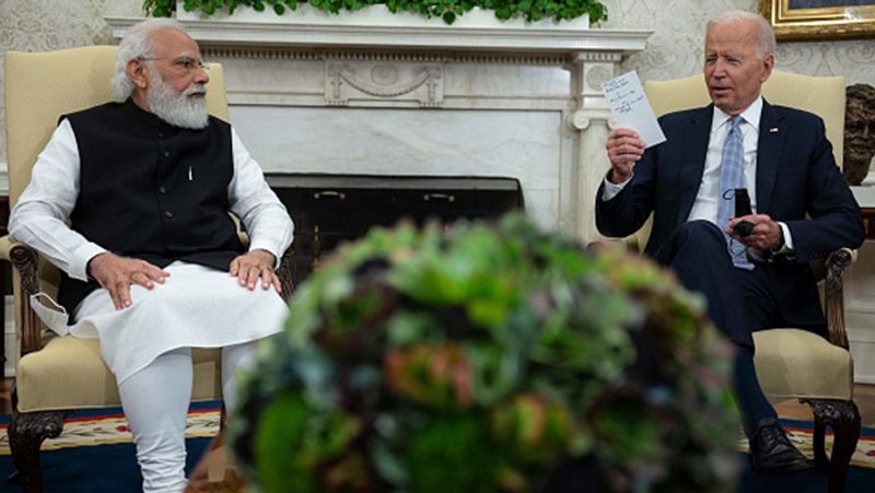 US President Joe Biden had brought notes during his meeting with PM Narendra Modi