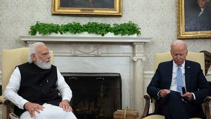 US President Joe Biden had brought notes during his meeting with PM Narendra Modi