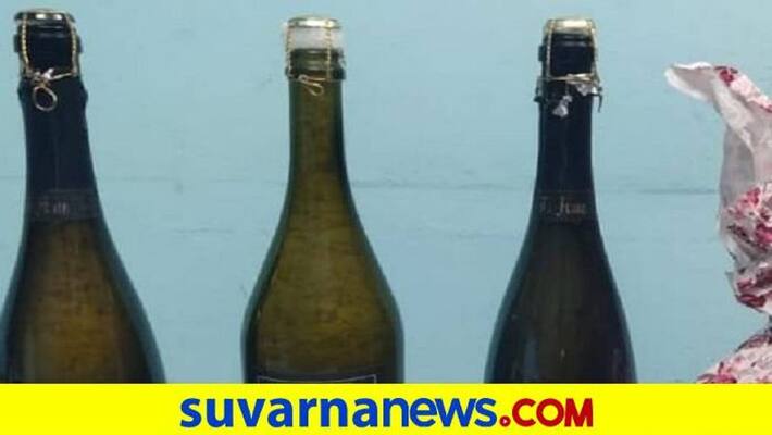 2.5 Crore Drugs In Champagne Bottle in Bengaluru grg 2.5 Crore Drugs In Champagne Bottle in Bengaluru grg