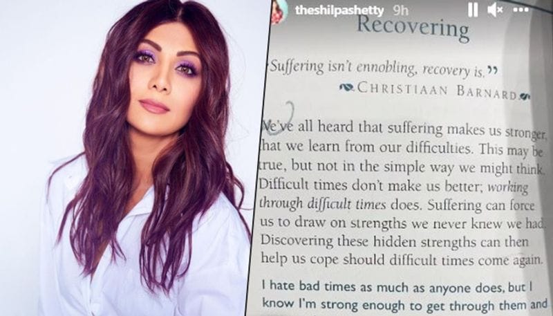 Shilpa Shettys' Instagram story will motivate you to 'recover' amid difficult times; check out-SYT