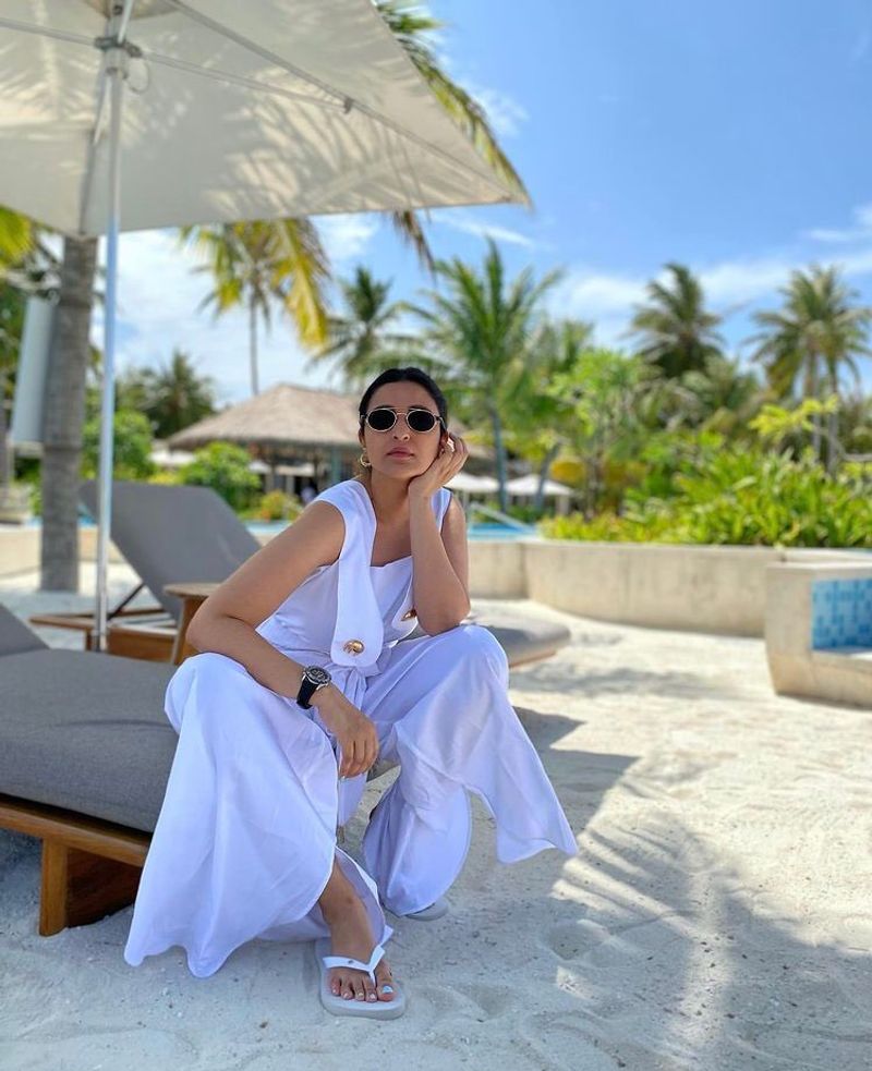 parineeti chopra sizzles in red hot monokini flaunts her sunburn from maldives