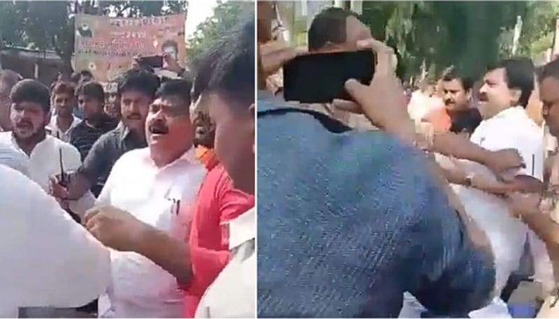uttar pradesh news congress workers attack on bjp mp sangam lal gupta in pratapgarh