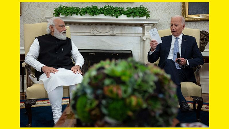 Fake claim is going viral with a picture of PM Modi and Joe Biden meeting