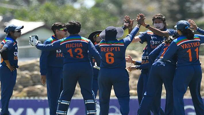 India Women won by 27 runs South Africa Women in Womens T20I Tri-Series in South Africa 2023 India Women won by 27 runs South Africa Women in Womens T20I Tri-Series in South Africa 2023