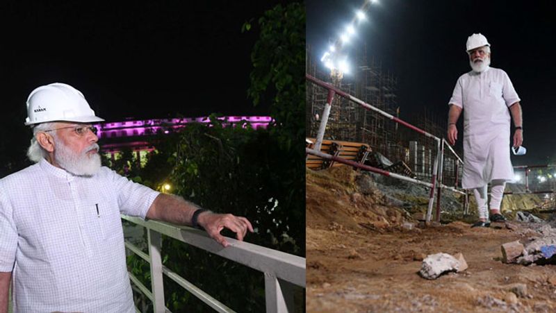 pm modi visit to the construction site of new parliament building Central Vista