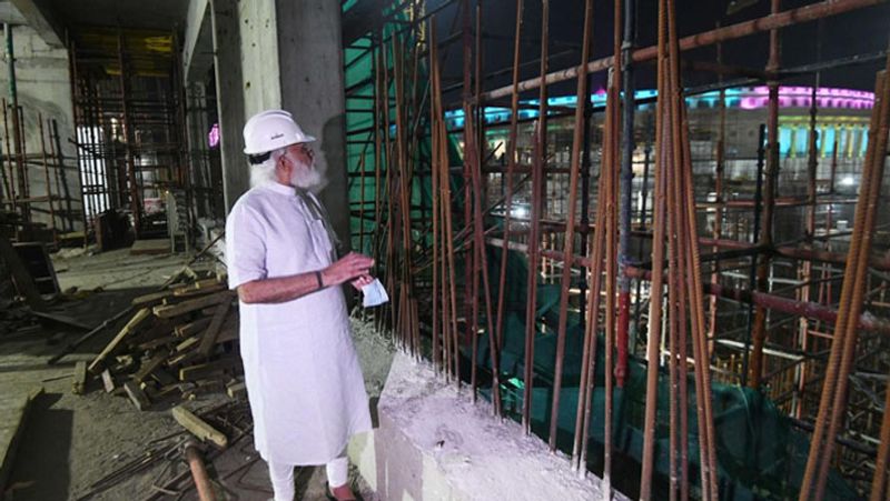 pm modi visit to the construction site of new parliament building Central Vista