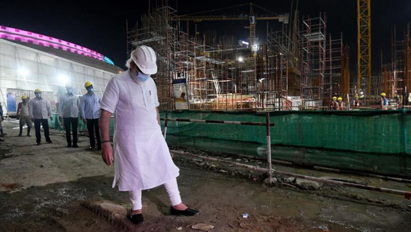 pm modi visit to the construction site of new parliament building Central Vista