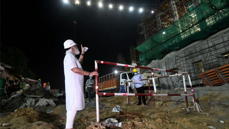 pm modi visit to the construction site of new parliament building Central Vista