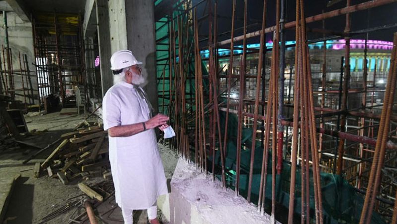 pm modi visit to the construction site of new parliament building Central Vista
