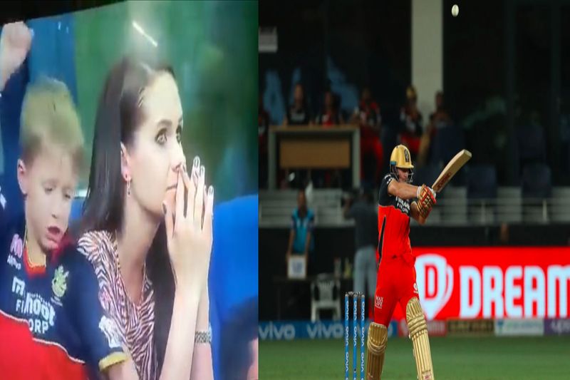 Rcb batsmen ab de Villiers son disappointed after his father got out see the photos here