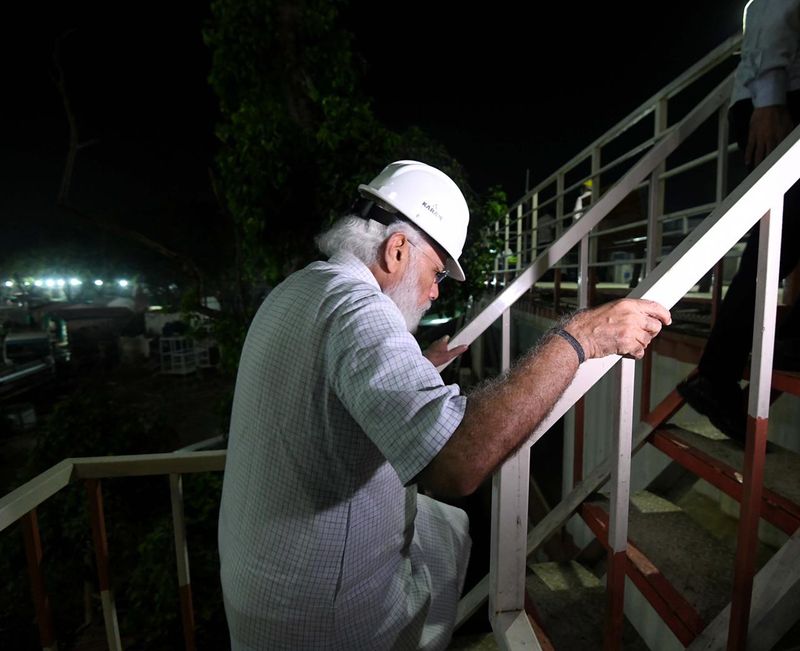 PM Modi visits new Parliament construction site at night bmm