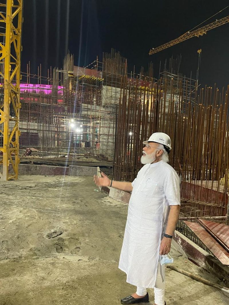 PM Modi visits new Parliament construction site at night bmm