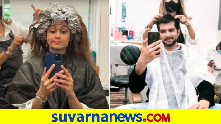Biggboss ott fame Raqesh Bapat and Shamita Shetty salon date dpl Biggboss ott fame Raqesh Bapat and Shamita Shetty salon date dpl