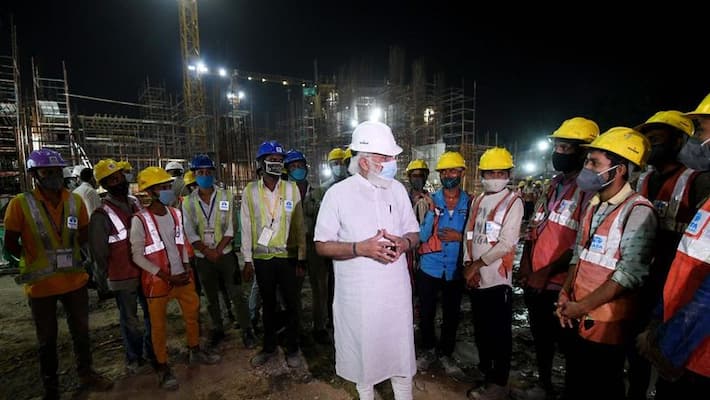 central vista covid vaccination health check up must for news parliament construction workers says pm modi bsm central vista covid vaccination health check up must for news parliament construction workers says pm modi bsm