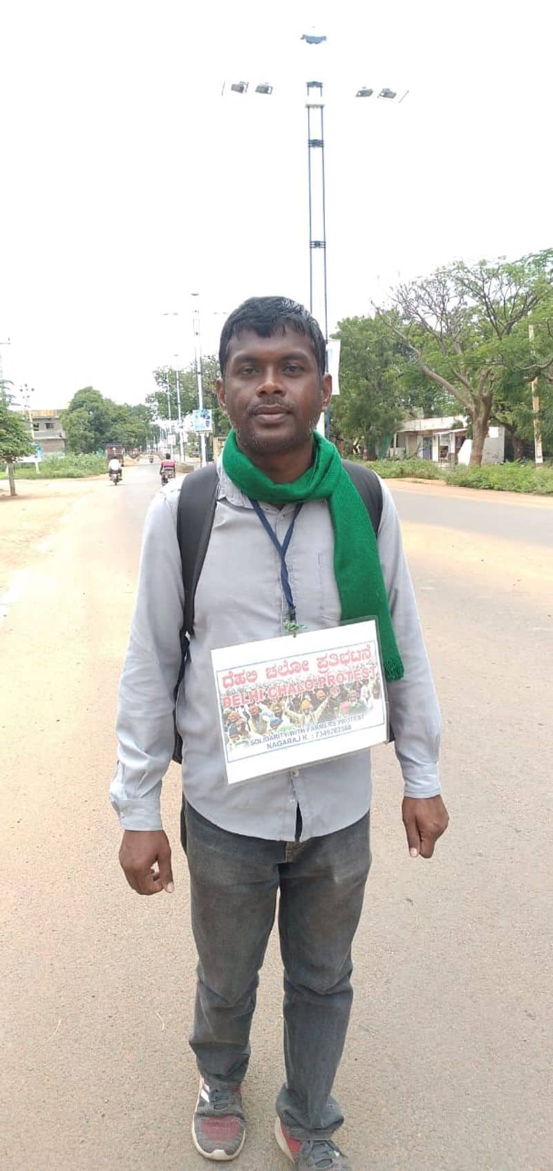Bagalkot Based Young Man 3430 km Padayatra for Drop Anti Farmer Act grg