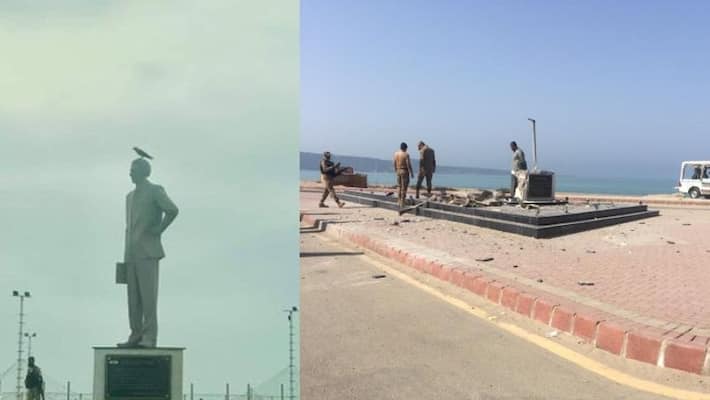 Jinnah s statue in Gwadar Pakistan blow up with explosive bsm Jinnah s statue in Gwadar Pakistan blow up with explosive bsm