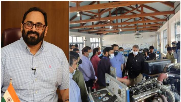 Union minister Rajeev Chandrasekhar inaugurates hospital in Jammu kashmir Budgam Union minister Rajeev Chandrasekhar inaugurates hospital in Jammu kashmir Budgam