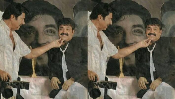 Mammootty as the cameraman for Mohanlal Mammootty as the cameraman for Mohanlal