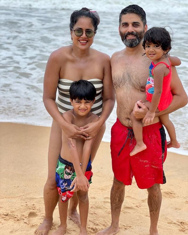 Sameera Reddy family vacation pics viral in social media