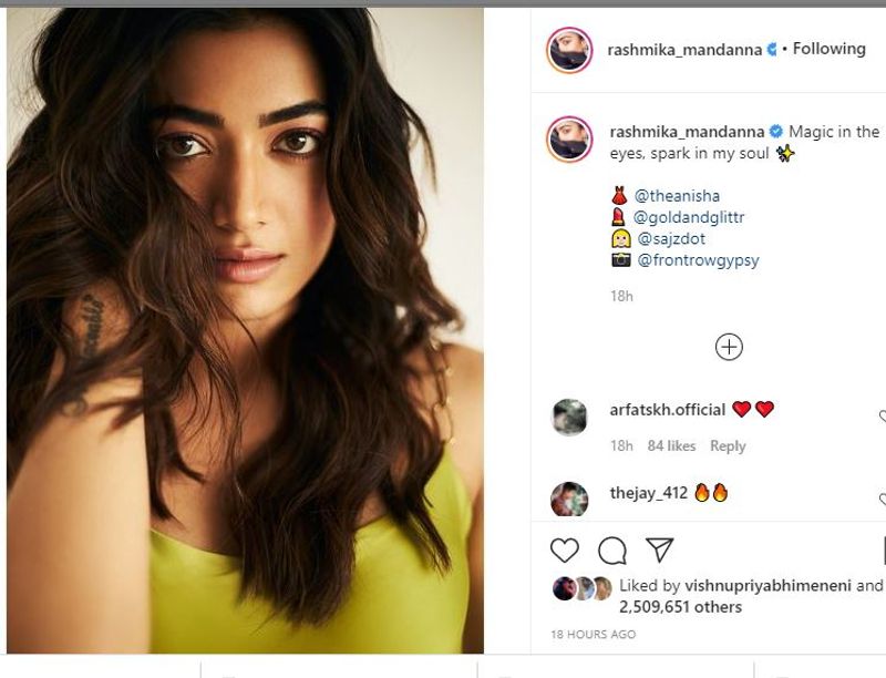Rashmika Mandanna says she has magic in her eyes