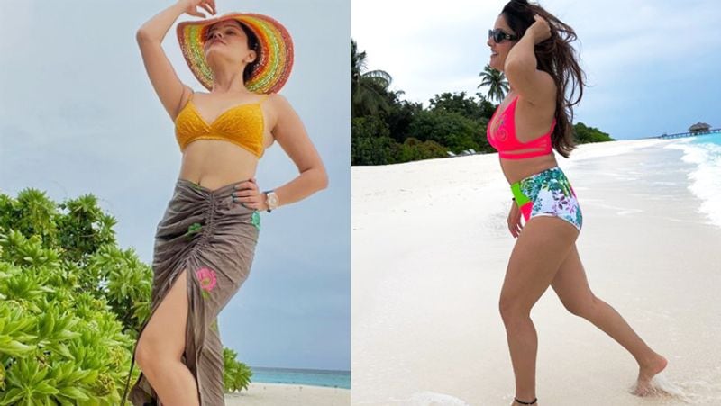Rubina Dilaik spotted in bikini enjoying at beach